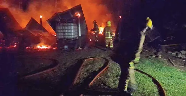 House fire on Taveuni Island on November 14, 2023. Photo: National Fire Authority