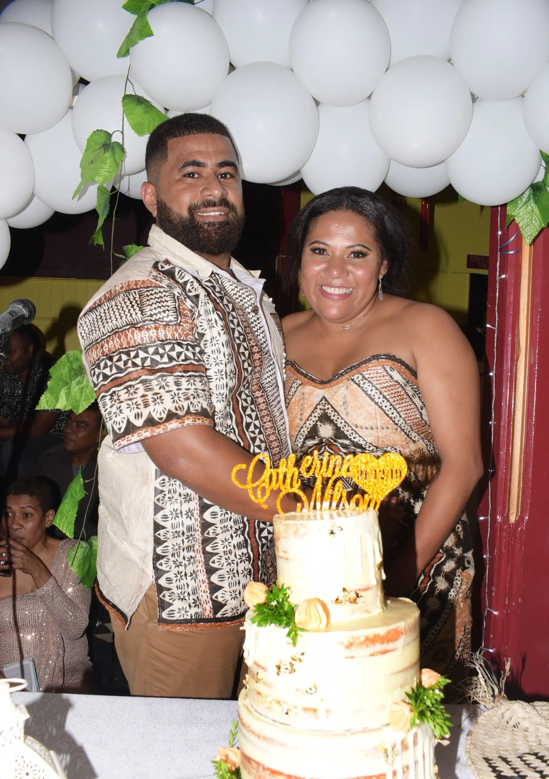 New Year’s Eve couple Wilson Mataki and Catherine Mataki during their wedding reception in Suva on December 31, 2019. Photo: Ronald Kumar