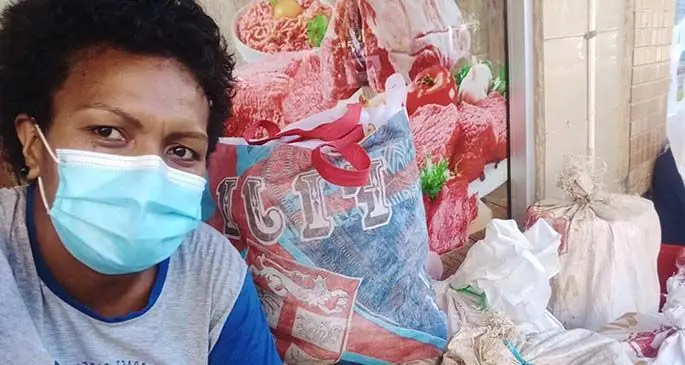 Serai Bose selling produce at the Nadi Market.