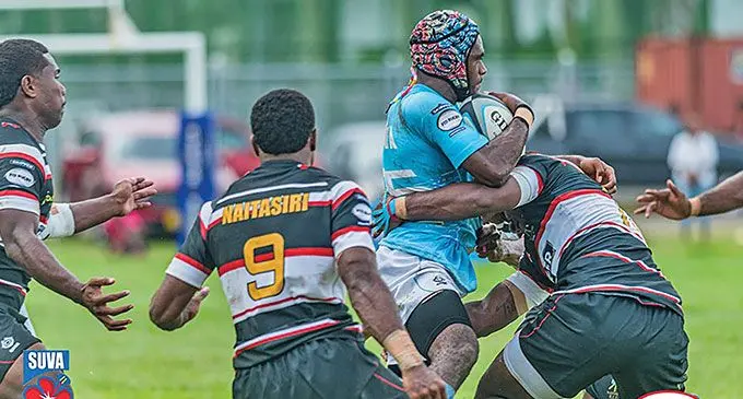 Action between Suva and Naitasiri Under-20 during their of Skipper Cup 2024 match. Photos: Suva Rugby