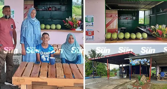Nadi businessman, Abdul Nazeem, (left) with his family at their family business centre along Denarau backroad, Nadi. Photo: Mereleki Nai.