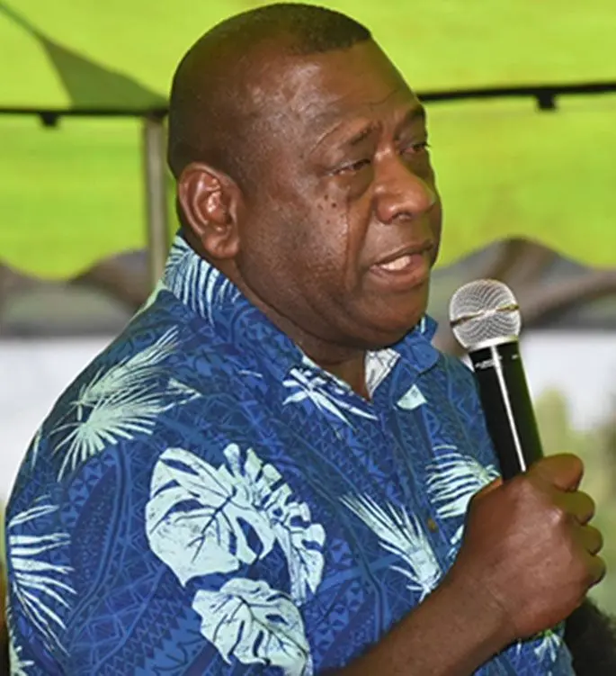An emotional Inoke Moto during Thursday’s talanoa session at Queen Victoria School, Matavatucou. Photo: Office of the Prime Minister