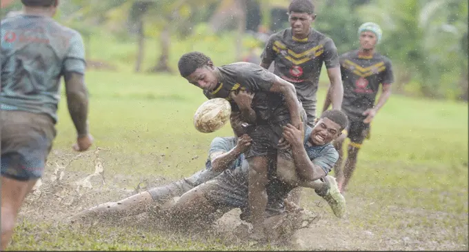 Rugby League Under-19 battle between Pt. Shreedhar Maharaj College Sharks and Bua Central College Sea Eagles at the Marcellin ground in Suva on March 16, 2024.   Photo: Ronald Kumar.   