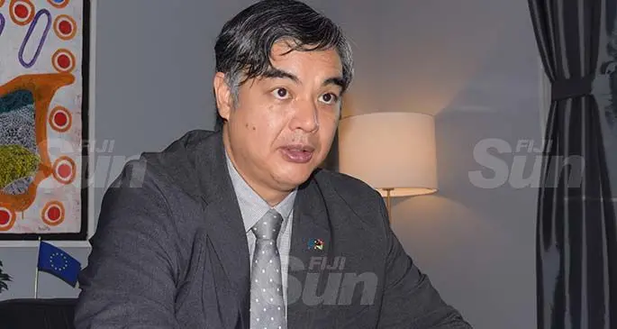 EU Ambassador to Fiji and the Pacific Sujiro Seam on July 7, 2020. Photo: Ronald Kumar
