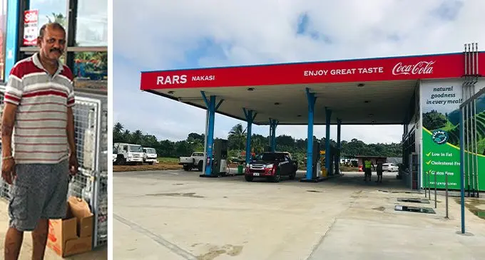 The new RARS Nakasi Service Station at Waidamudamu. Inset: Owner and managing director, Rajendra Deo Prasad. Photos: Laisa Lui 
