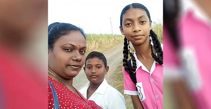 Anshita Shriya Kumar (right) with her mother, Ashika Devi and brother, Eshant Kumar in Tavua.