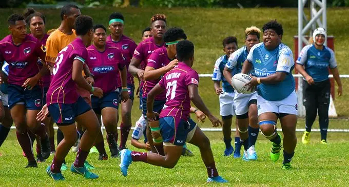 Photo caption: Nadi Women's prop Reilala Vuetibau on the burst against Lautoka in the Skipper Cup clash at Prince Charles Park, Nadi ,on August 14, 2020. Photo: Waisea Nasokia.    