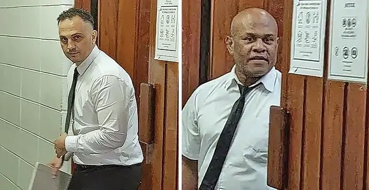 From left: Australian national Joseph Abourizk and former Fijian taxi driver Josese Muriwaqa. Photo: Salote Qalubau