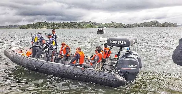 Fiji Police Force operation on Bau Island. They also helped in transporting delegations to the Island. Photo: Fiji Police Force.