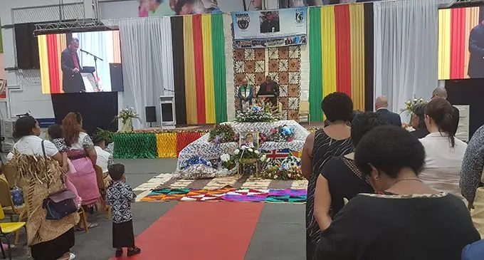 Funeral service of the late Peni Musunamasi at the National Gymnasium in Suva on May 9, 2019. Photo: Leone Cabenatabua
