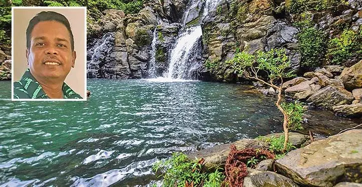 Bouma Waterfall, Taveuni. Photo: Trip Advisor. Inset: Krishna Reddy. Photo: Shratika Naidu