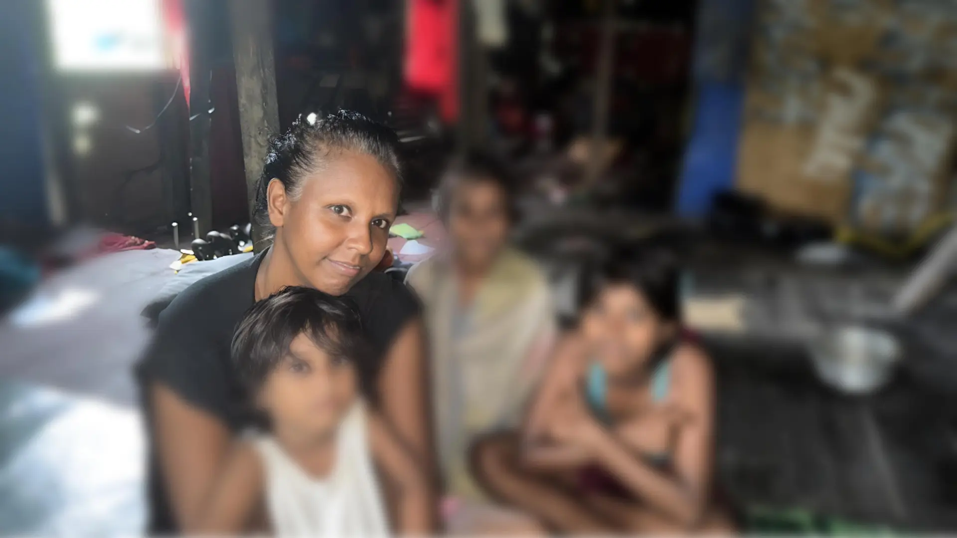 Yogita Hussein and her three daughters at their home in Nabua.  Photo: Talei Roko
