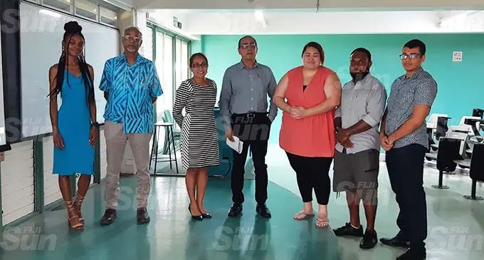 Key workshop people (from left): Salanieta Koro, Professor Vijay Naidu, Donna Hoerder, Shailendra Singh, Geraldine Panapasa, Eliki Drugunalevu and Sheldon Chanel. Photo: Shalveen Chand