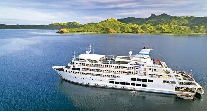 Captain Cook Cruises Fiji Cruise ship Reef Endeavour.
