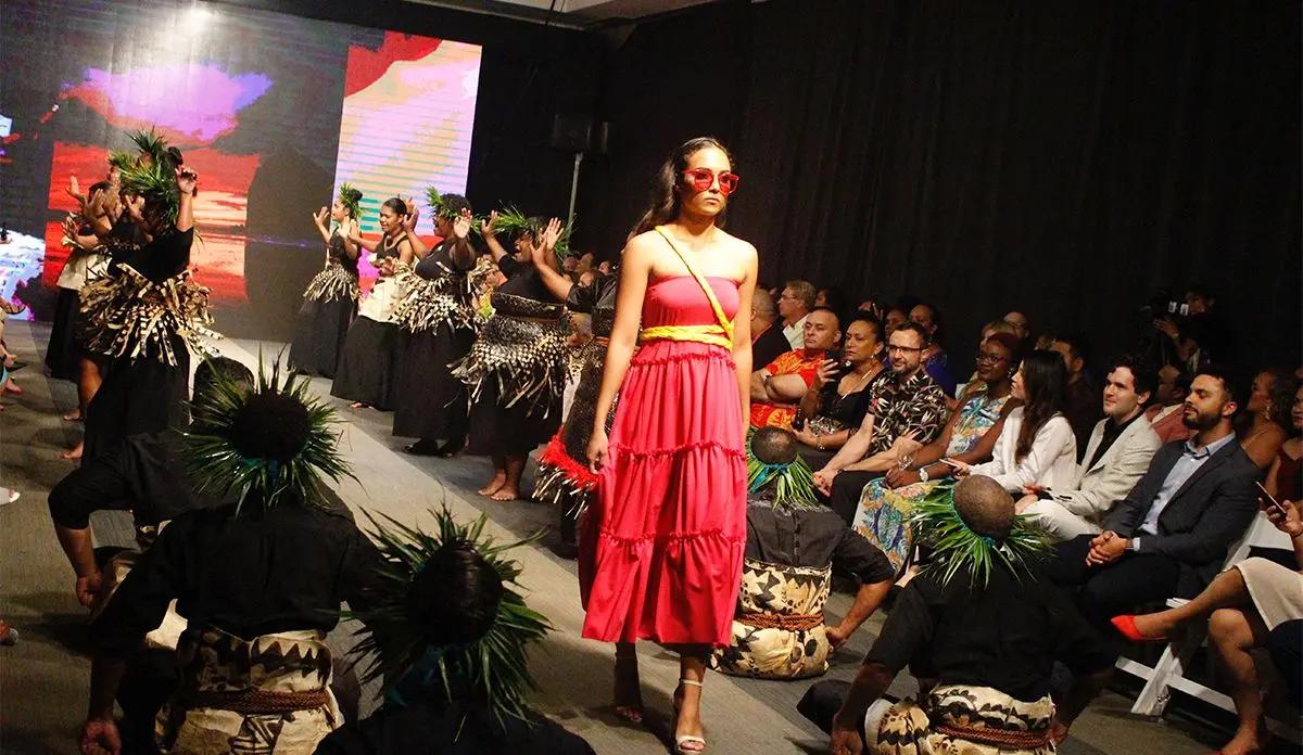 A model wearing a collection from Zuber during the Bottega Fijian Fashion Festival at the Grand Pacific Hotel Suva on June 7,2019.Photo:Simione Haravanua.