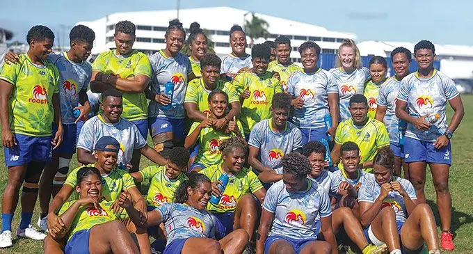 Rooster Chicken Fijian Drua players after their Captain’s run on April 18, 2024. Photo: Fijian Drua