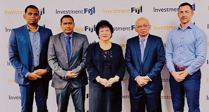 Investment Fiji Board Chair Jenny Seeto and Chief Executive Officer Kamal Chetty with representatives from ADB.