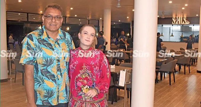 Owners and directors of Sails Restaurant, Jason and Natalie Raj, at the restaurant at Denarau Port Marina in Nadi on April 6, 2022 . Photo: Mereleki Nai