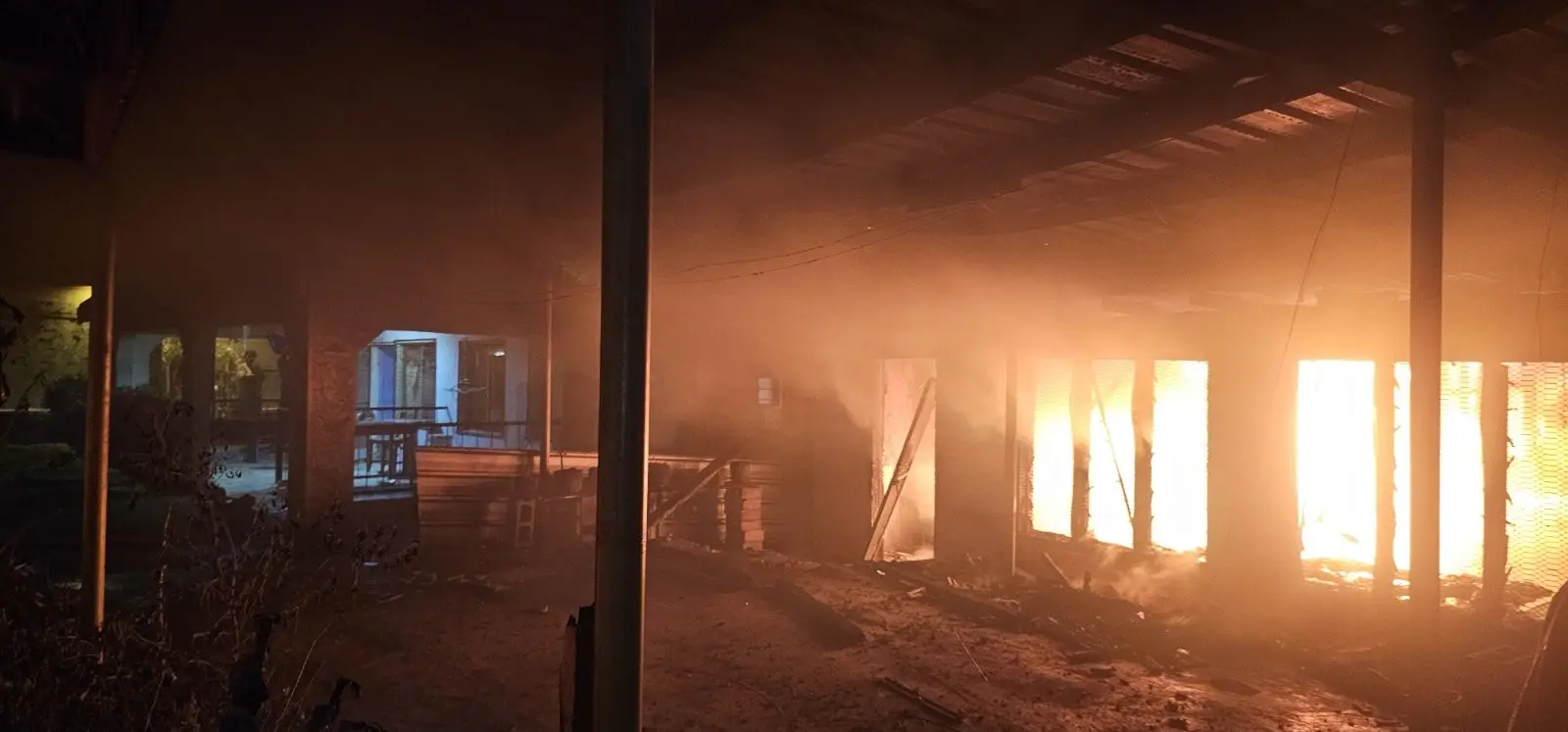 Firefighters immediately began operations to stop the fire spreading to nearby properties and contained the blaze by 9.08pm before carrying out overhaul and hotspot extinguishment operations.