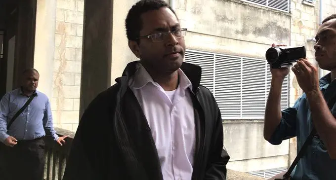 Colonial War Memorial Hospital,(CWMH) suspended Senior Medical Officer, Dr Joji Vakadiwaiwai outside the Magistrates Court in Suva on June 27, 2022. Photo: Ashna Kumar