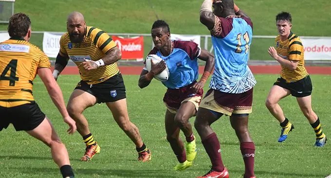 Kaiviti Silktails fullback Timoci Namotokula on attack against Windsor Wolves in the Ron Massey Cup opener at Churchill Park, Lautoka on March 14, 2020. Silktails won 40-16. Photo: Waisea Nasokia 