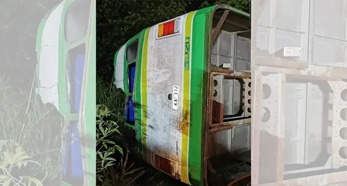 The Nasese Bus that Veered Off Road Last Night. Photo: Facebook 