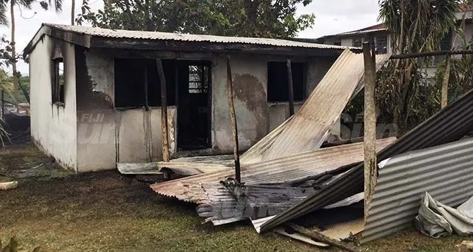 The reimains of the two-bedroom house that was completed destroyed by fire in Veisako Road, Nadera on September 6, 2020. Photo: Laiseana Nasiga