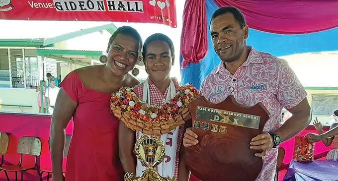 From left: Masilina Tuisolia (mother), Adi Fulori Tuisolia Dux and Ratu Leone Tuisolia (father).   Photo: Shreeya Verma