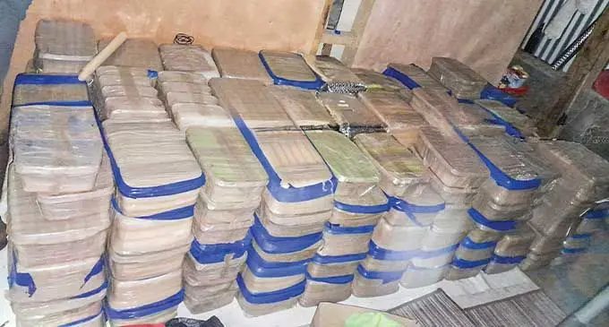 Confiscated drugs from the raid in Nadi.