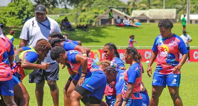 Coach Inoke Male watches over closely. Photo: Fijian Drua