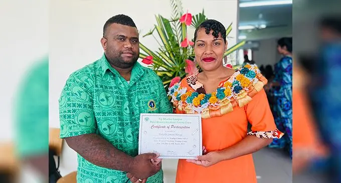Tarusila Narogo Lolorua, with her husband, Josaia Tuinoda Lolorua, following her graduation at the Makoi Women’s Vocational Training Centre on August 18, 2022. Photo: Nolishma Narayan