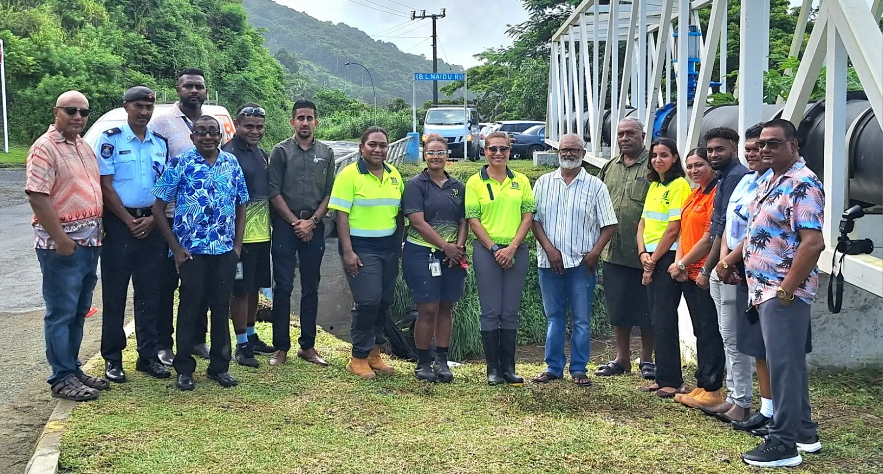  Minister for Environment and Climate Change Lynda Tabuya with the Sigatoka Town Council and the Trashboom Pacific organisation at the launch of Trashboom in Sigatoka Town.