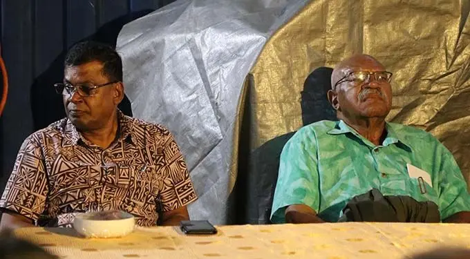 NFP Party Leader Biman Prasad and Opposition leader Sitiveni Rabuka.