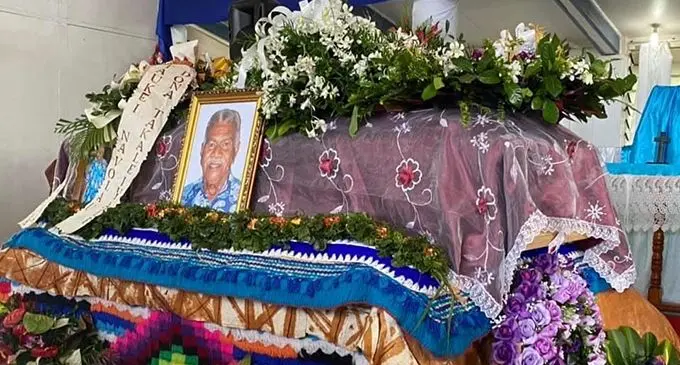 Casket of the late Ro Dona Takaleivale at the Na Josaia Memorial Church on August 1, 2020.