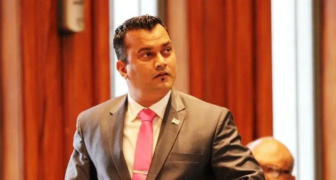 Government Whip Alvick Maharaj inside Parliament.  Photo: Parliament of Fiji
