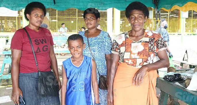 Market vendors from Nauluvatu village, Naitasiri stranded in Suva. From left; Asenaca Vakacoa, Sakeo Ragata, Litia Likuvasakula and Luisa Senisalusalu. Photo: Kelera Sovasiga