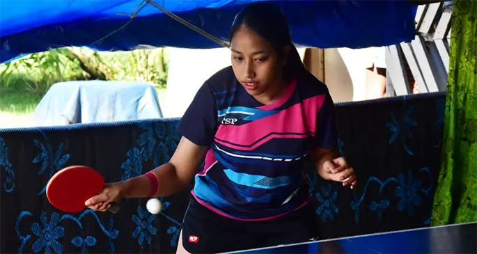 Sally Yee training at home. Photo: FASANOC