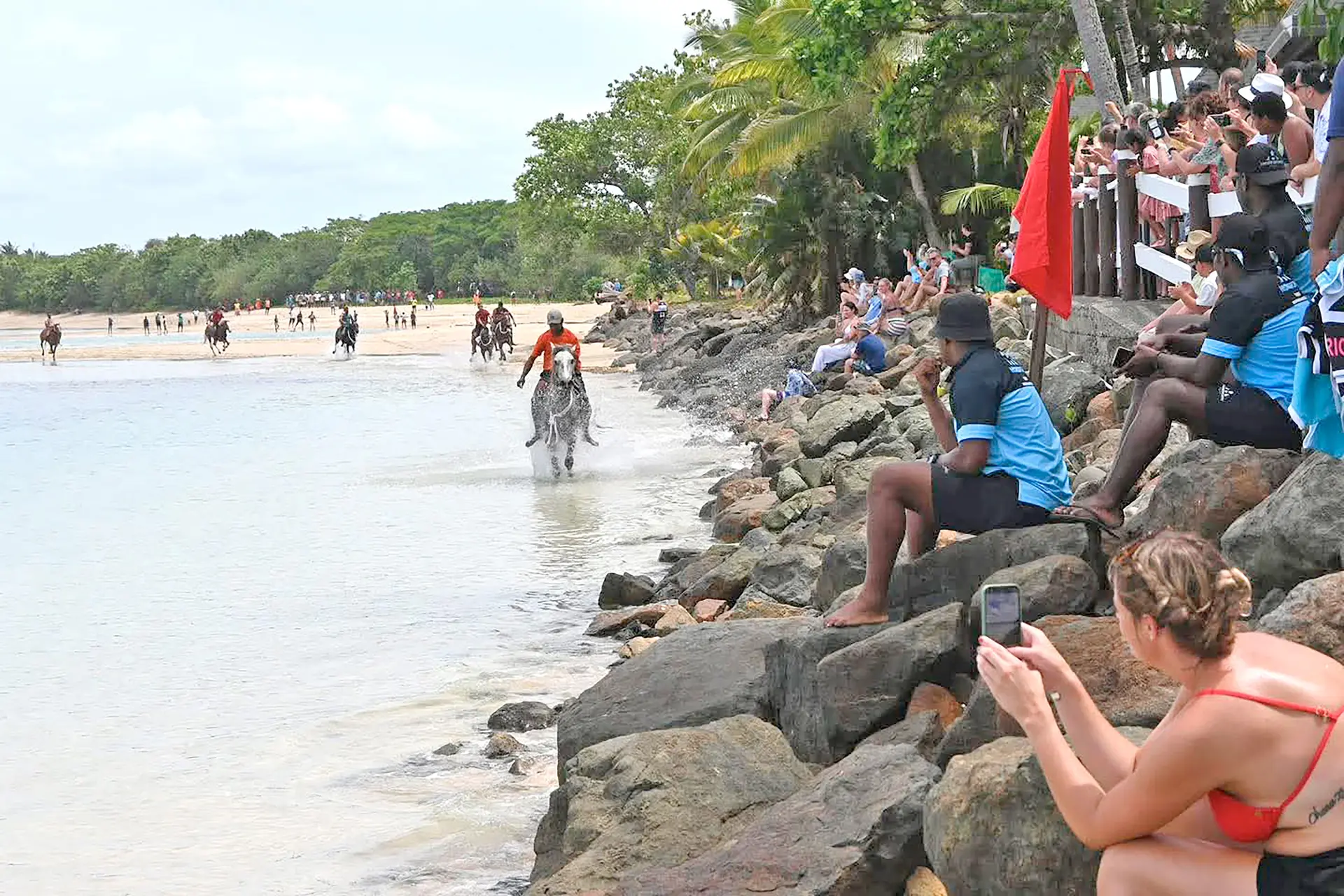 Coast to coast Melbourne cup style racing at the beach front as part of celebration last week. 