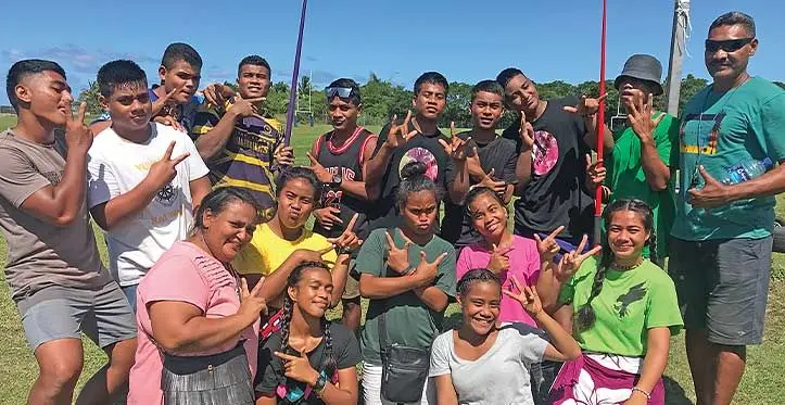 Rabi High School athletes and officials after their training at Bidesi Park, Suva on April 24, 2023. Photo: Sereana Salalo.