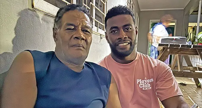 From left: Semisi Matawalu with son Semi Valemei in Suva on October 19, 2024. Photo: Sereana Salalo
