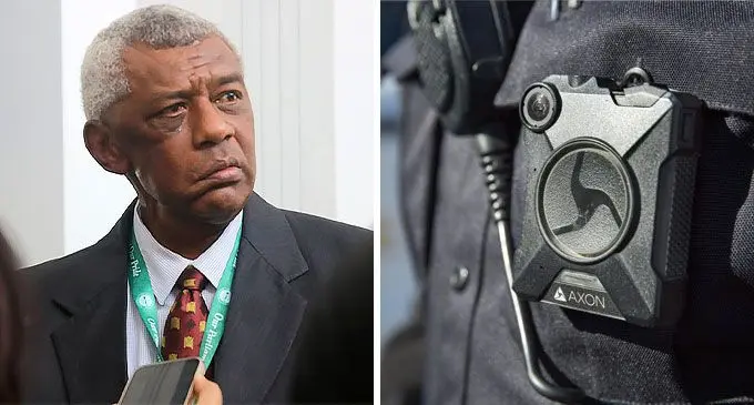 Minister for Home Affairs and Immigration Pio Tikoduadua. Photo: Parliament of Fiji. An example of a Police body camera. 