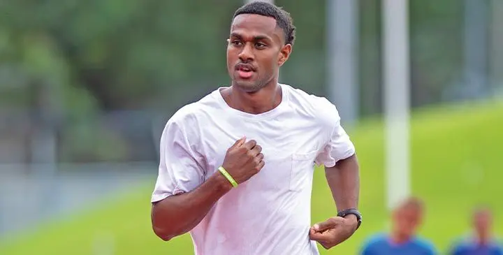 Team Fiji’s Waisake Tewa during their training at the HFC Bank Stadium on May 21, 2025. Tewa will compete in the men’s 100m, 200m, 4x100m and 4x400m at the 2025 Pacific Mini Games in Palau. Photo: Josua Buredua