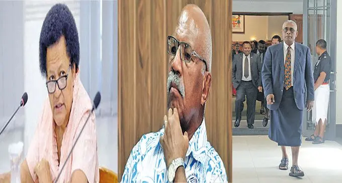From left: Adi Litia Qionibaravi, Stiveni Rabuka.   and Ratu Naiqama Lalabalavu.