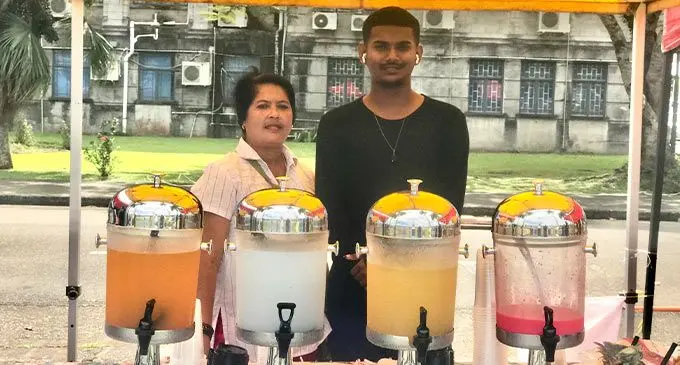 Amit Yashwardhan and his mother at the 68th birthday for Fijian  Broadcasting Corporation in Albert Park, Suva on July 31, 2022. Photo: Jone Salusalu