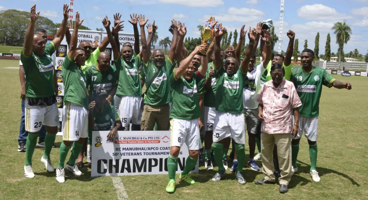 JK Nadi Veterans, coached by Lambert Sarju, won the RC Manubhai/APCO Coatings Veterans Over-50 final at Govind Park in Ba yesterday.