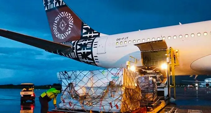 Six tonnes of relief supplies arrive at Nadi International Airport on January 2, 2021. Photo: Indian High Commission to Fiji