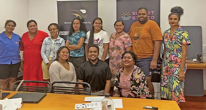 Participants of August’s Build-a-Website workshop.