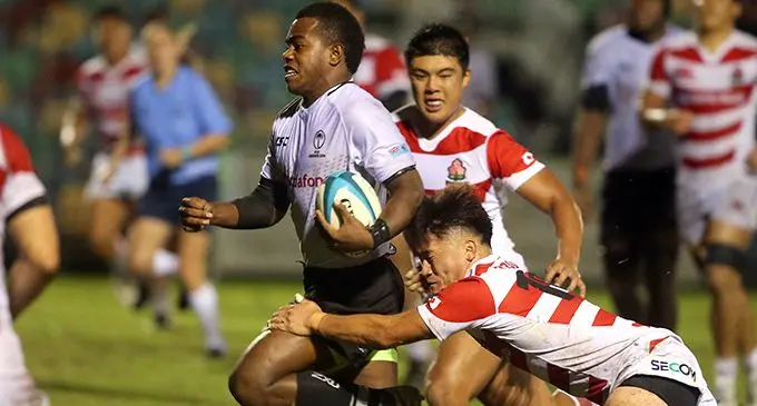 Vodafone Fiji U-20 fullback Osea Waqa against Japan on May 4, 2019. Photo: Oceania Rugby