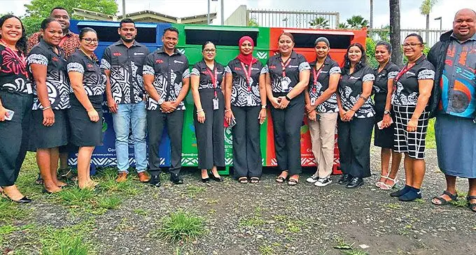 Vodafone Fiji staff at the company headquarters in Tamavua during the launch of the I Recycle Project on October 24, 2024. Photo: Vodafone Fiji