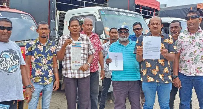 Labasa Carrier Association members at carrier stand in Labasa Town on November 18, 2024. Photo: Shratika Naidu